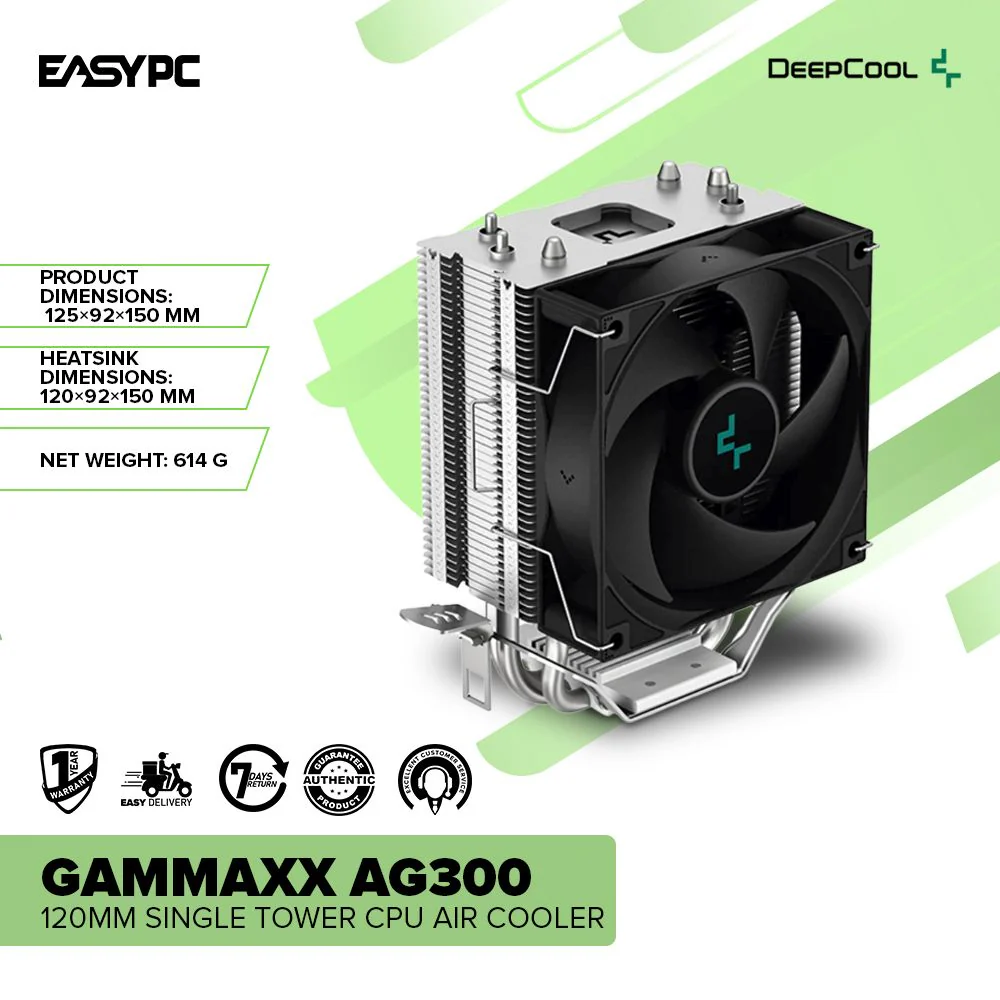 Deepcool Gammaxx AG300 120mm Single Tower Efficient Cooling Power CPU Air Cooler - Image 2