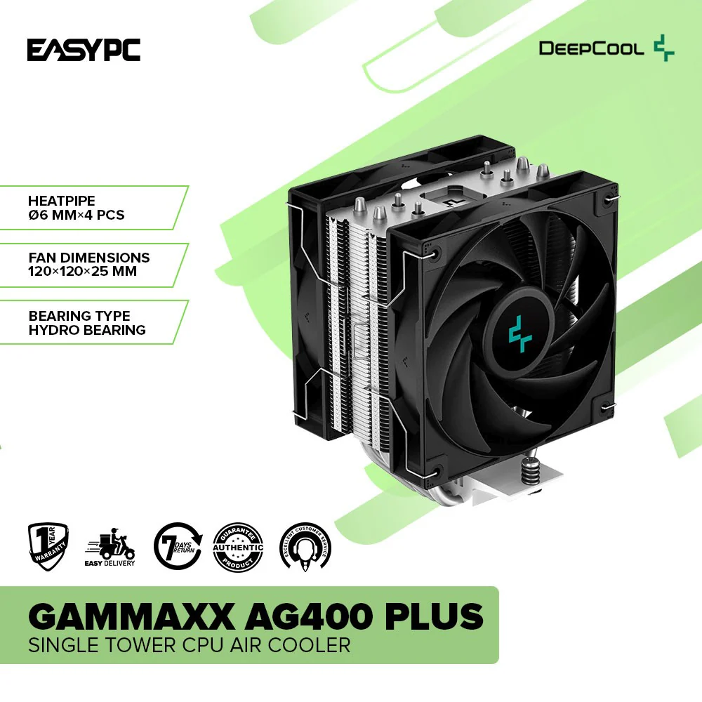 Deepcool Gammaxx AG400 PLUS Single Tower Bearing Type Hydro Bearing CPU Air Cooler - Image 2