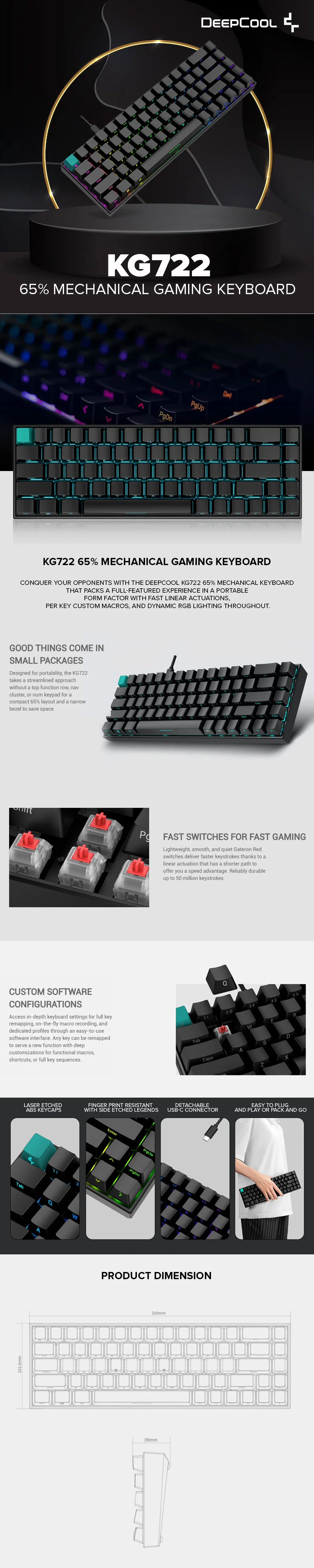 Deepcool KG722 65% Mechanical Gaming Keyboard - Image 7