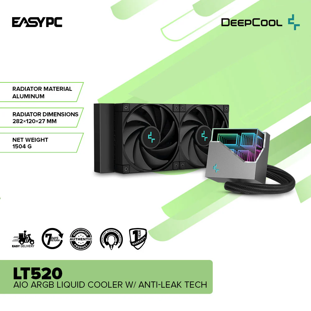 Deepcool LT520 AIO ARGB Liquid Cooler w/ Anti-Leak Tech - Image 2