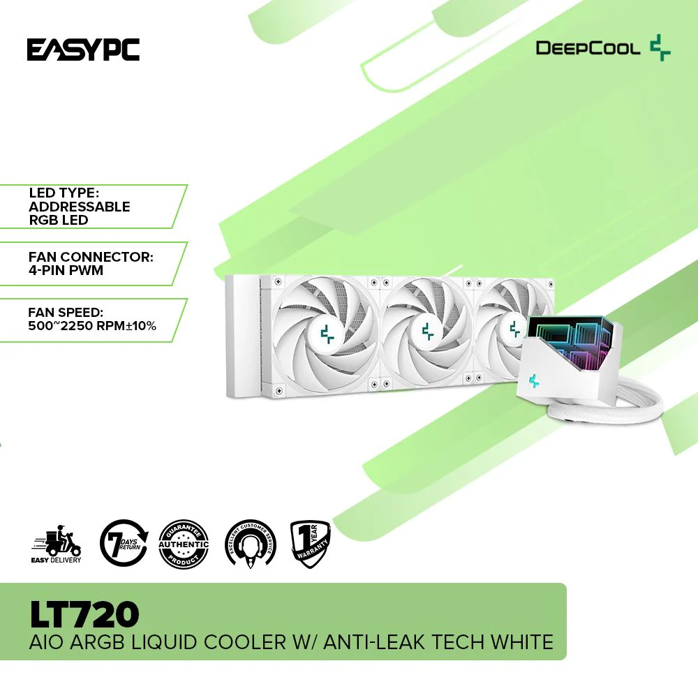 Deepcool LT720 AIO ARGB Liquid Cooler w/ Anti-Leak Tech white - Image 2