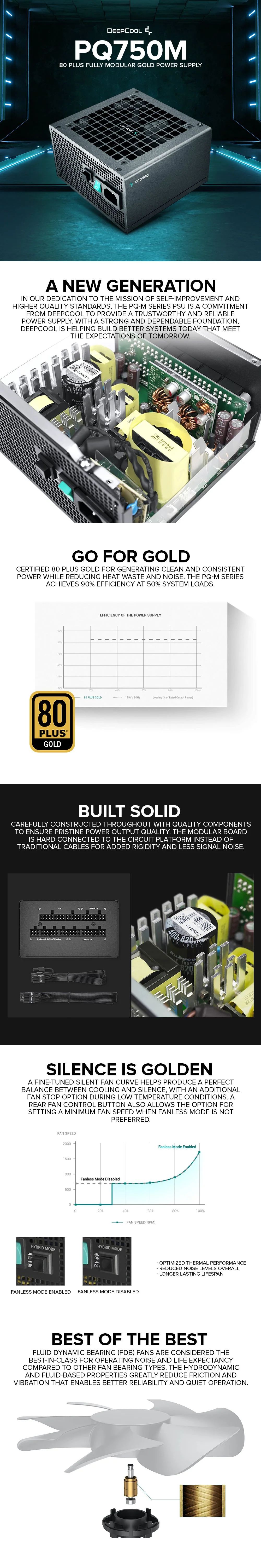 Deepcool PQ750M 80 Plus Fully Modular Gold , Quiet operation, Quality PSU Power Supply - Image 6