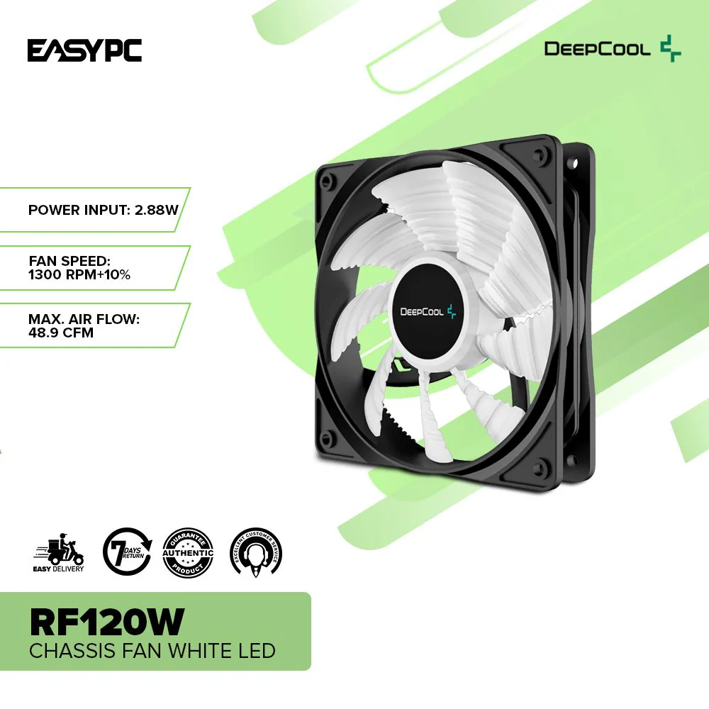 Deepcool RF120W Optimized Cooling Performance Chassis Fan White Led - Image 2