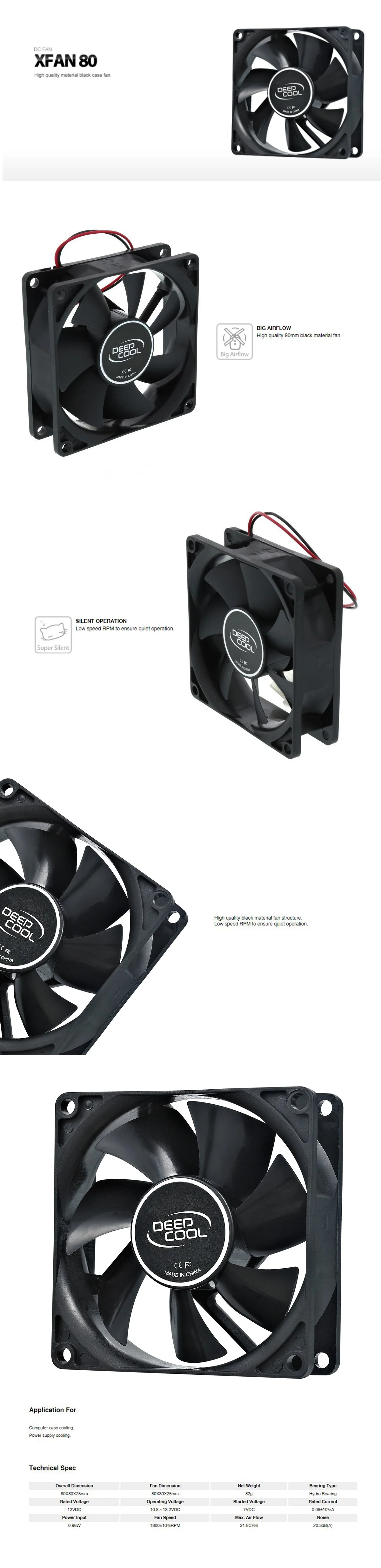 Deepcool XFan 80mm Chassis Fan Black - Image 2