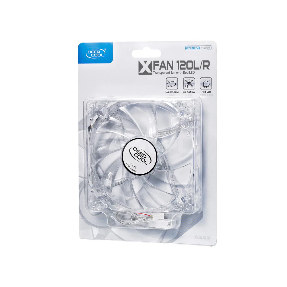 Deepcool XFan Transparent 120mm Red Led Chassis Fan - Image 3