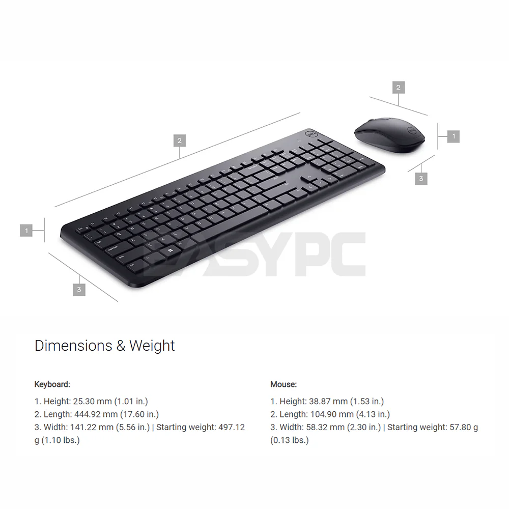Dell KM3322W Wireless Keyboard and Mouse - Image 4