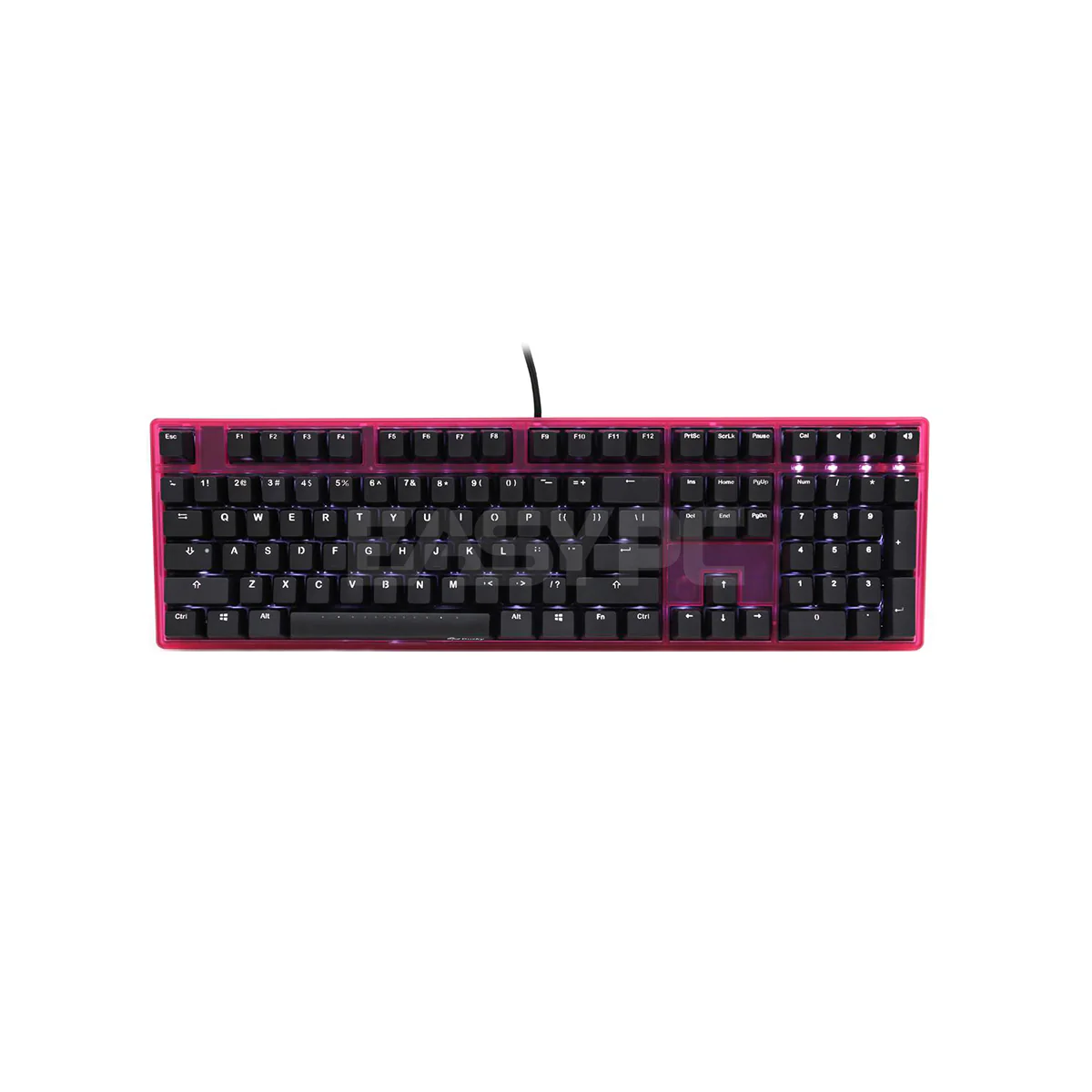 Ducky One DKON1508S-BUSADAPW2 White LED Cherry MX Brown Mechanical Keyboard Pink Case DUDK958 4JTP