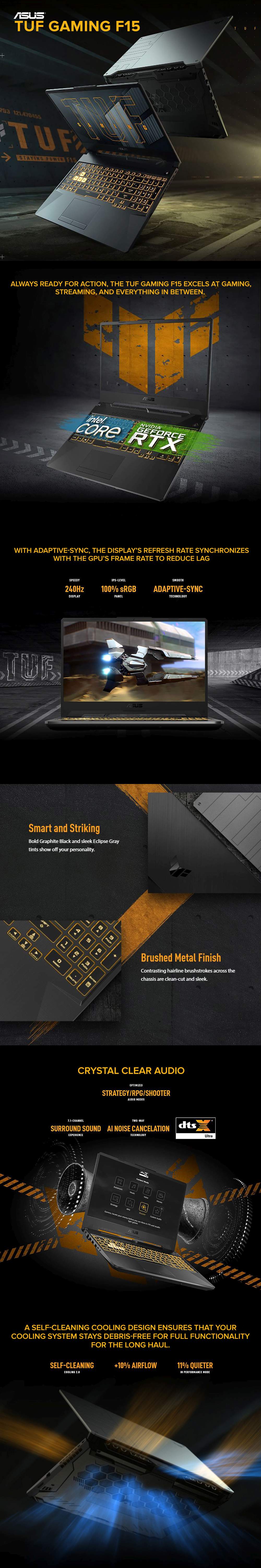 Asus TUF Gaming F15 i5-11400H 8GB DDR4 512GB M.2 NVMe PCIe3.0 SSD RTX3050 4GD6 Win11 Laptop - Image 7