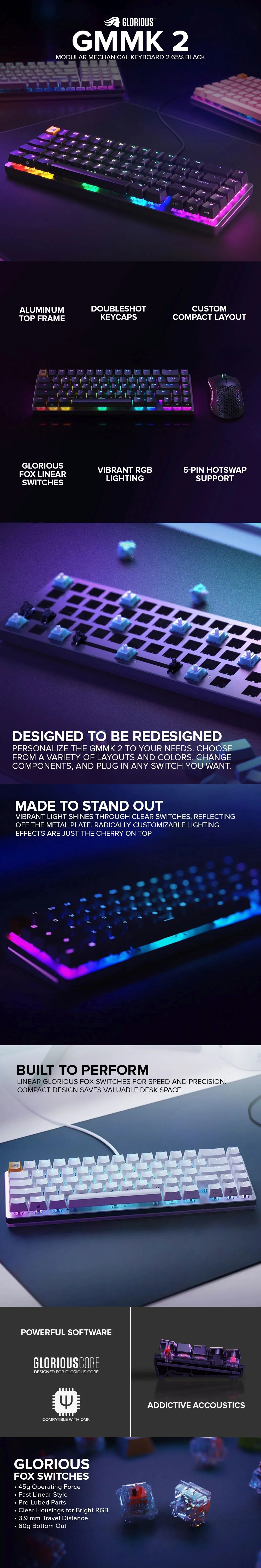 Glorious Modular Mechanical Keyboard 2 ( GMMK 2 ) 65%/96% Black - Image 9