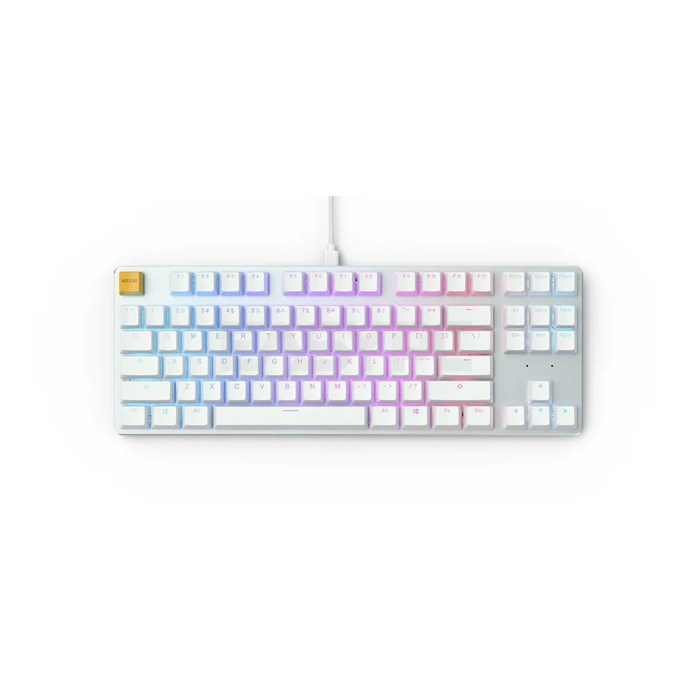 Glorious Modular Mechanical Keyboard TKL Gateron Brown White Ice