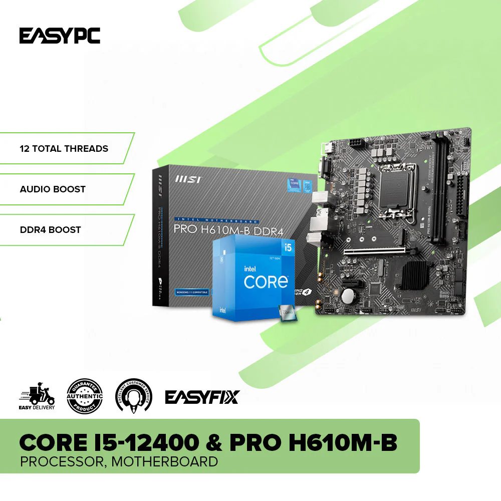 Intel Core i5-12400 Processor + MSI Pro H610M-B Motherboard - Image 2