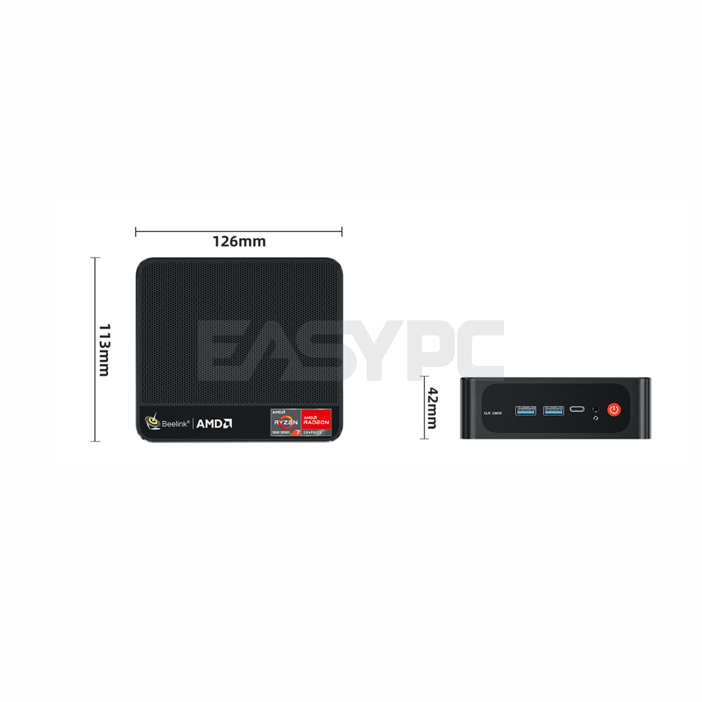 EasyPC Pocket Rocket Beelink SER5 Pro AMD R7 5700U 16GB 3200MHZ DDR4 / 500GB M.2 2280 PCIe 3.0 SSD - Image 3