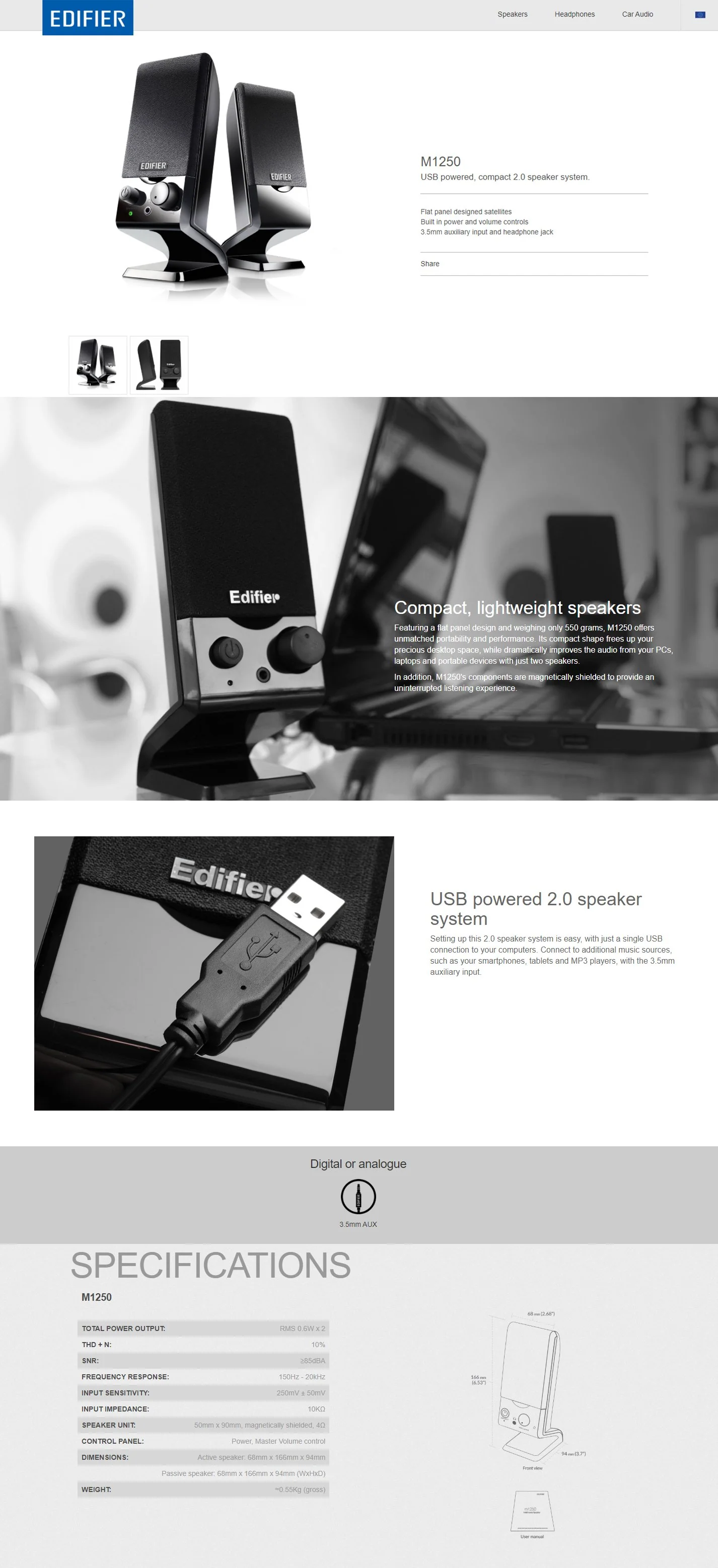 Edifier M1250 Usb Powered 2.0 Speaker - Image 5