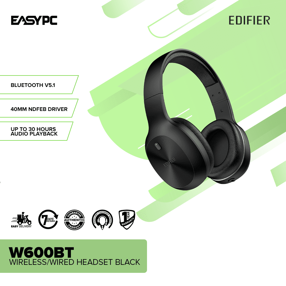 Edifier W600BT Wireless/Wired Headset Black - Image 2