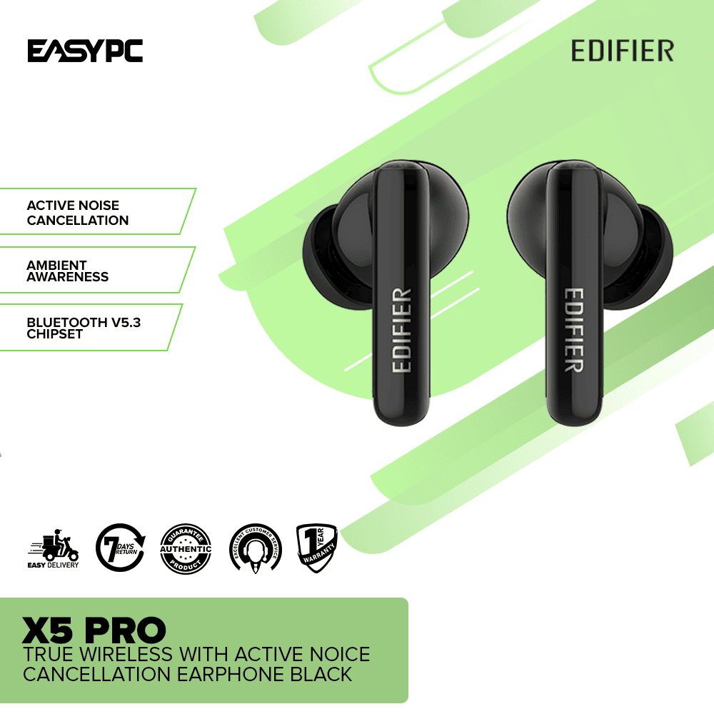 Edifier X5 Pro True Wireless with Active Noise Cancellation Earphone Black - Image 2