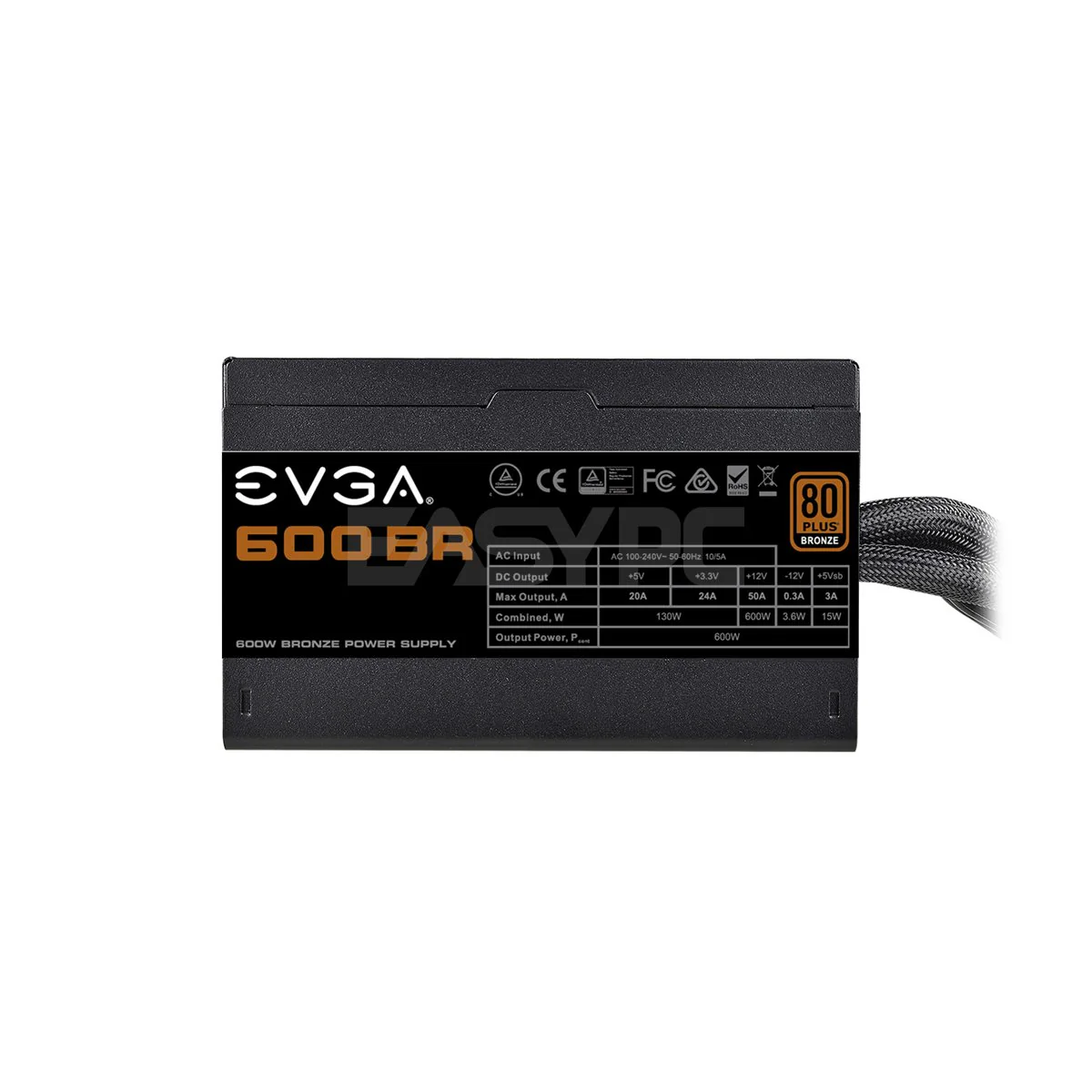 EVGA 600 BR 80 plus Bronze certified, with 85% efficiency or higher under typical loads Heavy-duty protections Bronze reliability Power Supply - Image 5
