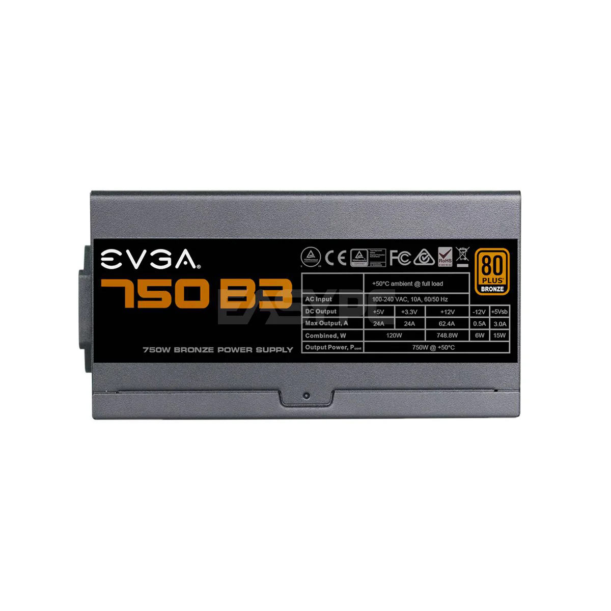EVGA B3 750W 80+ Fully Modular Power Supply Bronze - Image 2