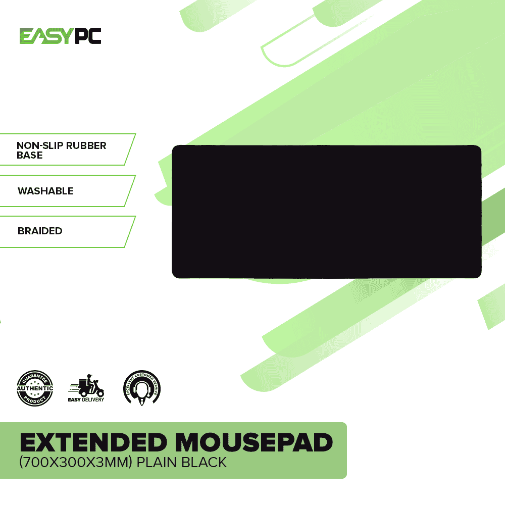 Extended Mousepad (700x300x3MM) Plain Black - Image 2