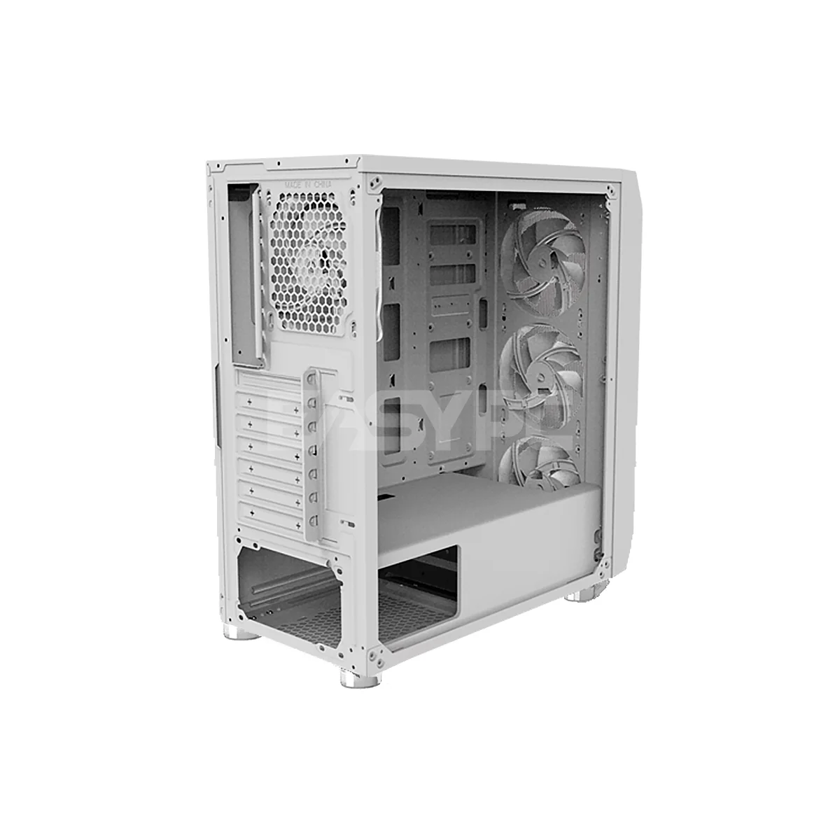 Fantech Aero Tempered Glass Side Panel Dust Filter CG80 with 4 RGB Fan Mid Tower Case White - Image 4