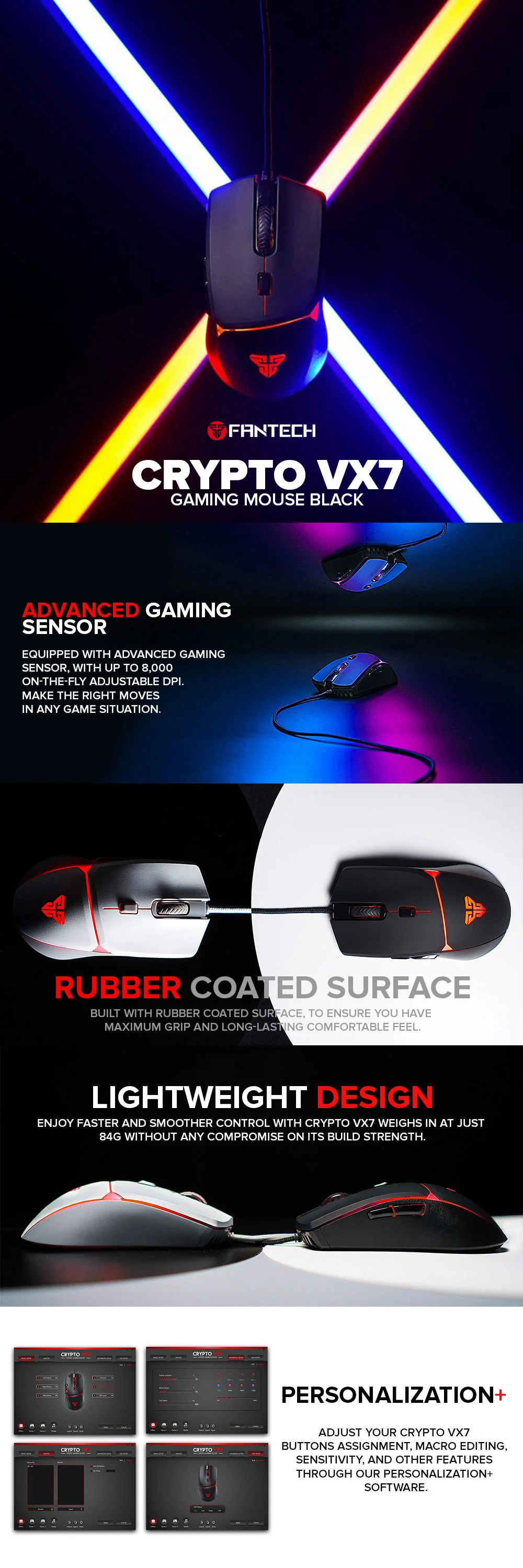 Fantech Crypto VX7 Gaming Mouse Sakura/ White/ Black - Image 16