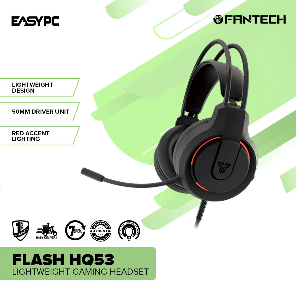 Fantech Flash HQ53 Lightwieght and Lightning Effects Crystal Clear Audio Gaming Headset - Image 2