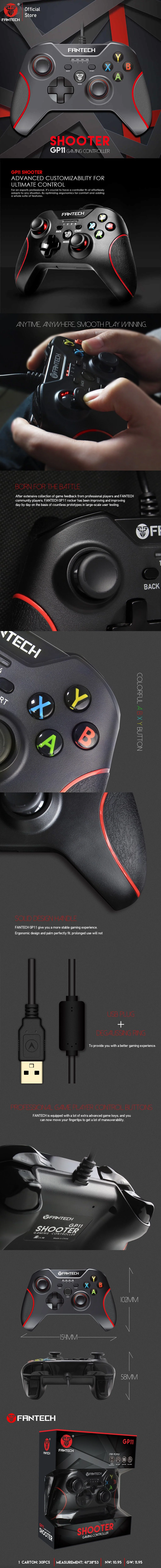 Fantech GP11 Shooter Gaming Controller Red - Image 4