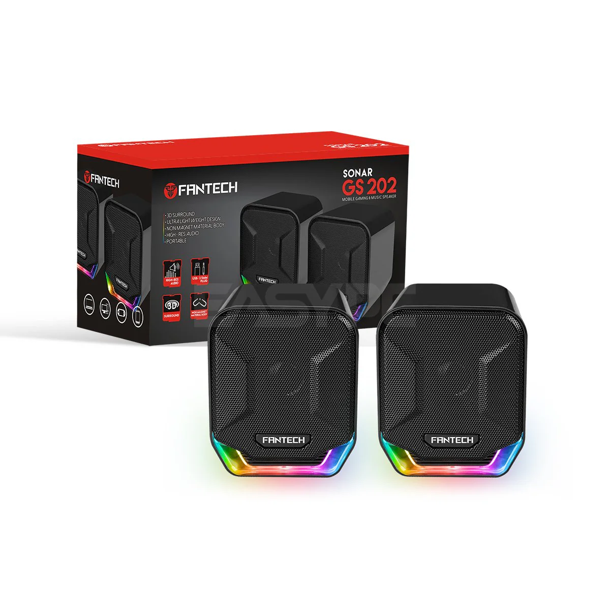 Fantech GS202 Sonar Black and Sakura RGB Hi-res audio Gaming Bluetooth Speaker