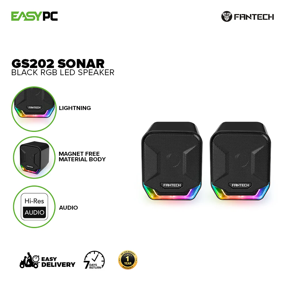 Fantech GS202 Sonar Black and Sakura RGB Hi-res audio Gaming Bluetooth Speaker - Image 2