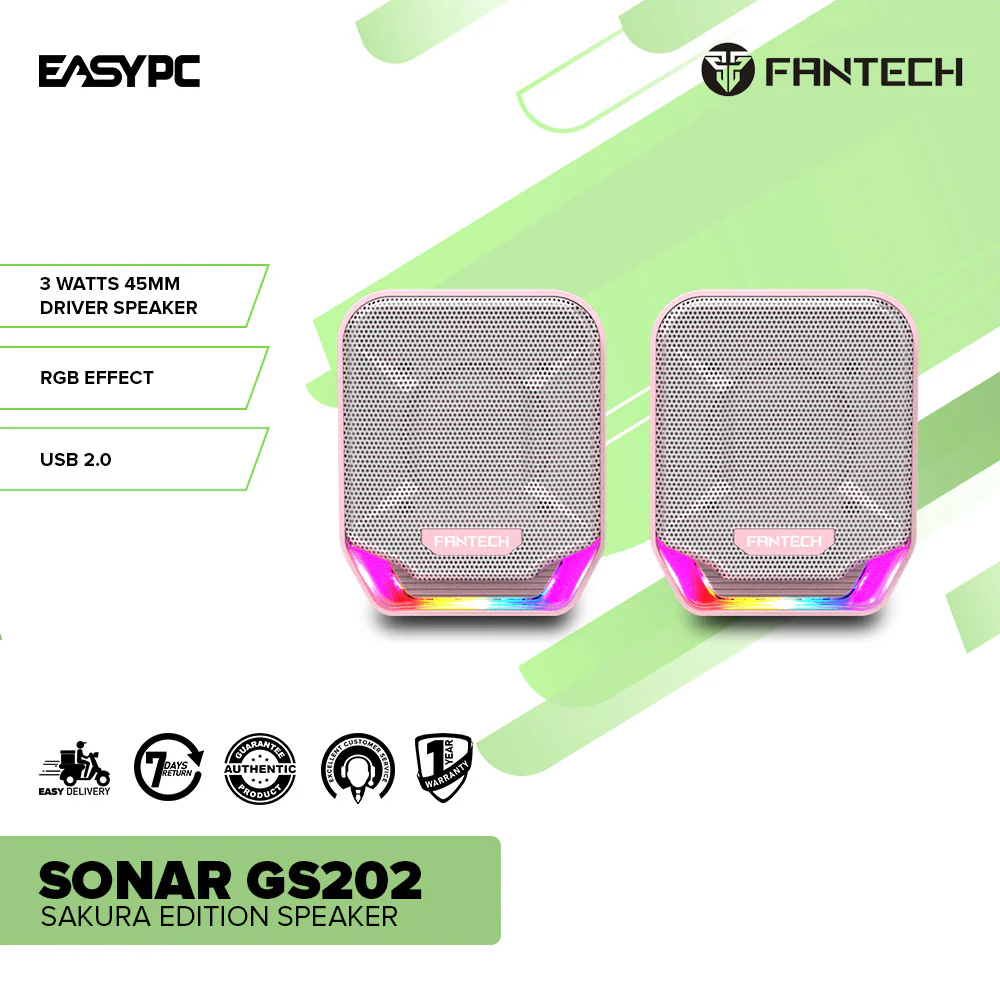 Fantech GS202 Sonar Black and Sakura RGB Hi-res audio Gaming Bluetooth Speaker - Image 7
