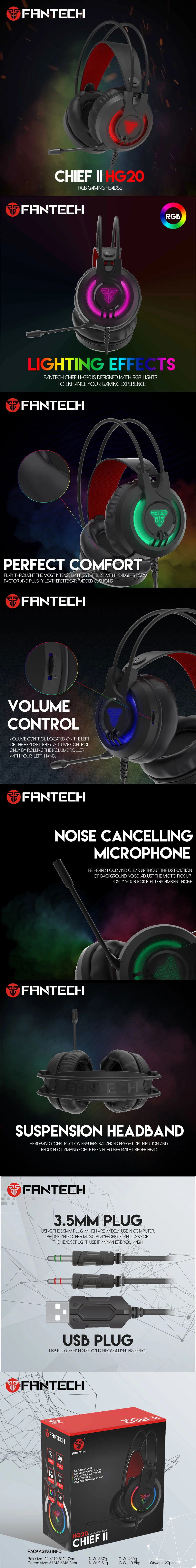 Fantech HG20 Chief II Full Size Around Ear Flexible Microphone Gaming Headset - Image 8
