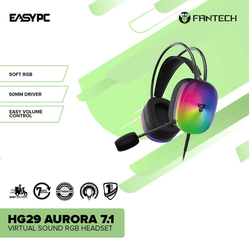 Fantech HG29 Aurora 7.1 Virtual Sound RGB Headset - Image 2