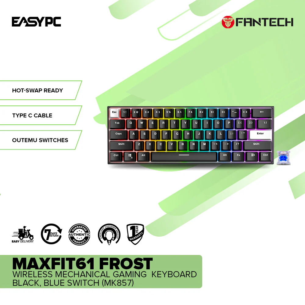 Fantech MAXFIT61 Frost Red and Blue Switches RGB Wireless Mechanical Gaming Keyboard - Image 17