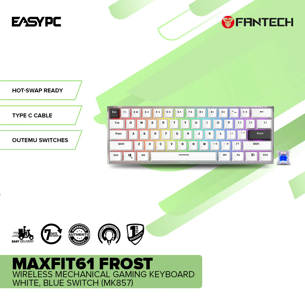 Fantech MAXFIT61 Frost Red and Blue Switches RGB Wireless Mechanical Gaming Keyboard - Image 7