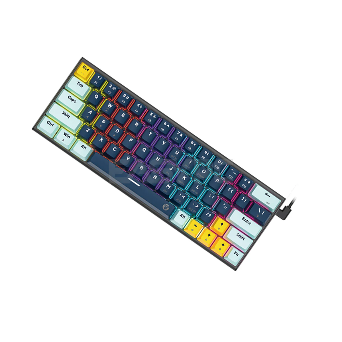 Fantech MK874 V2 Atom 63 Hot swappable 3pin Blue switch Mechanical Keyboard Navy Blue - Image 3