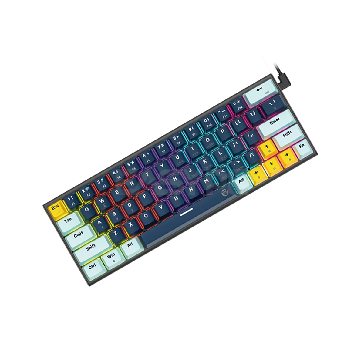 Fantech MK874 V2 Atom 63 Hot swappable 3pin Blue switch Mechanical Keyboard Navy Blue - Image 4