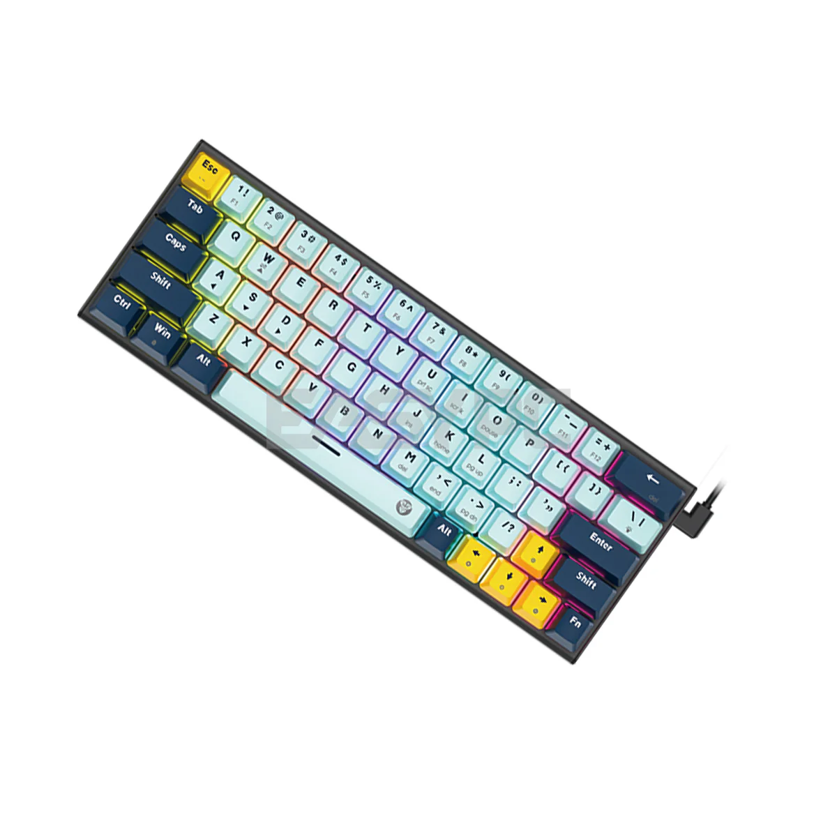 Fantech MK874 V2 Atom 63 Hot swappable 3pin Red switch Mechanical Keyboard Sky Blue - Image 4