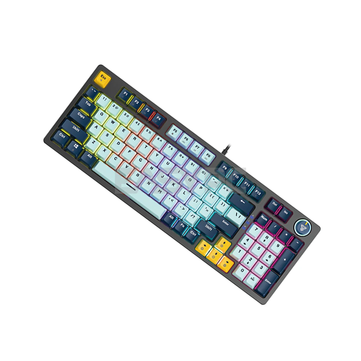 Fantech MK890 V2 Atom 96 Hot swappable 3pin Blue switch Mechanical Keyboard Sky Blue - Image 3