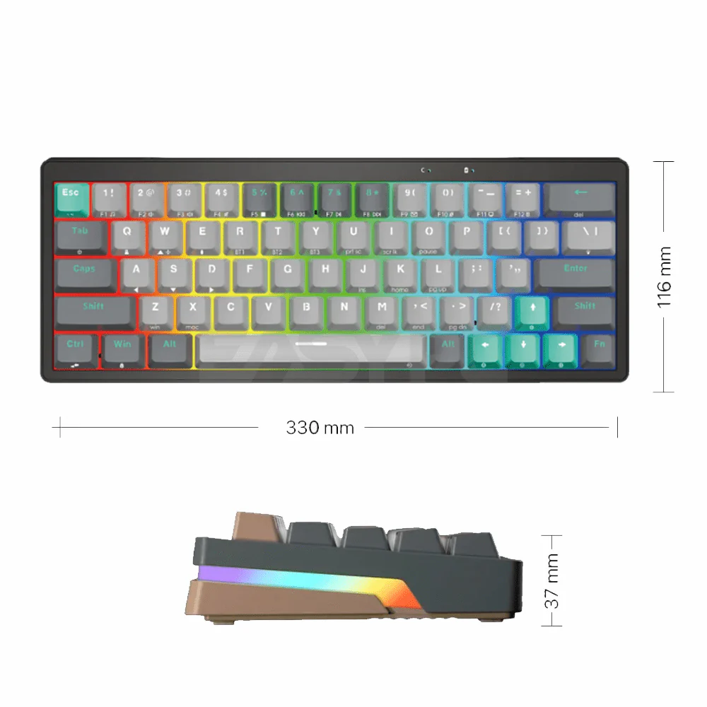 Fantech MK912 ATOM PRO63 Stellar Edition Mercury Red Switch Mechanical Keyboard - Image 3