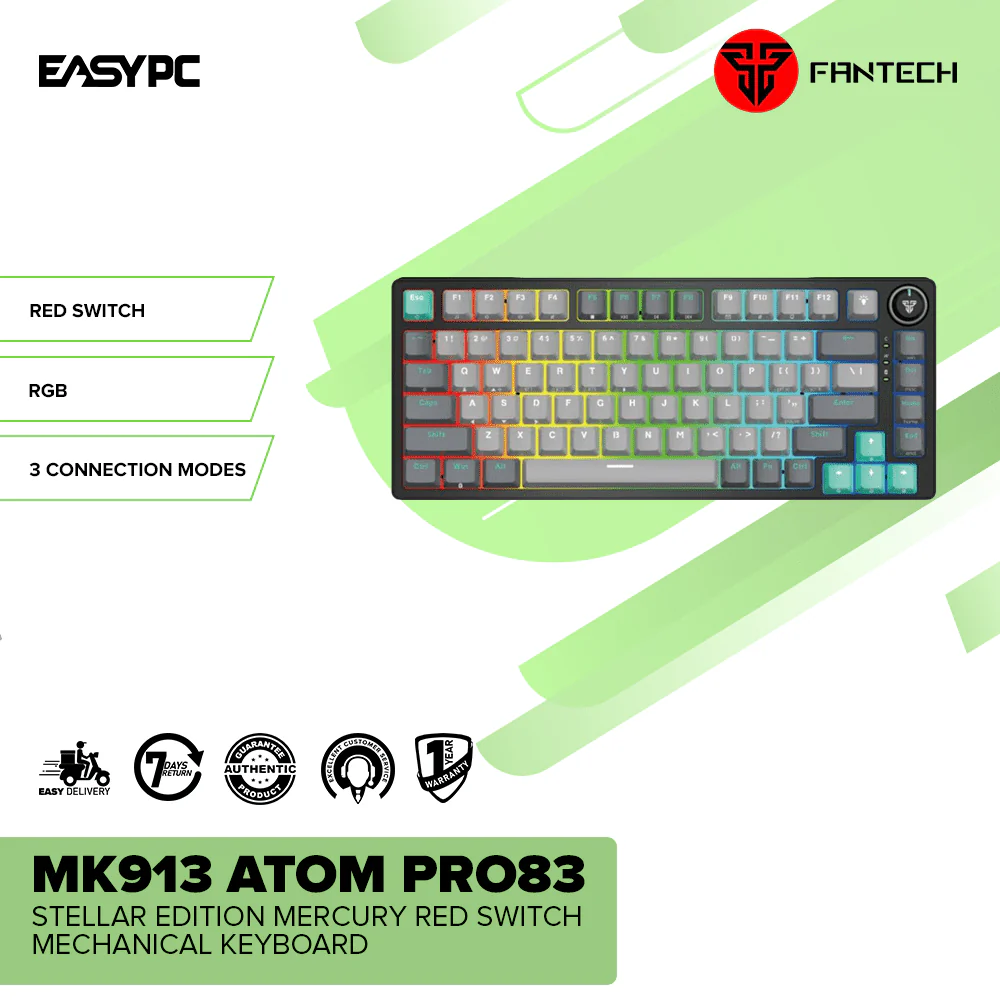 Fantech MK913 ATOM PRO83 Stellar Edition Mercury Red Switch Mechanical Keyboard - Image 2