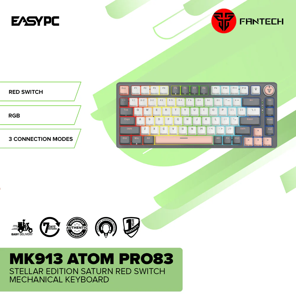 Fantech MK913 ATOM PRO83 Stellar Edition Saturn Red Switch Mechanical Keyboard - Image 2