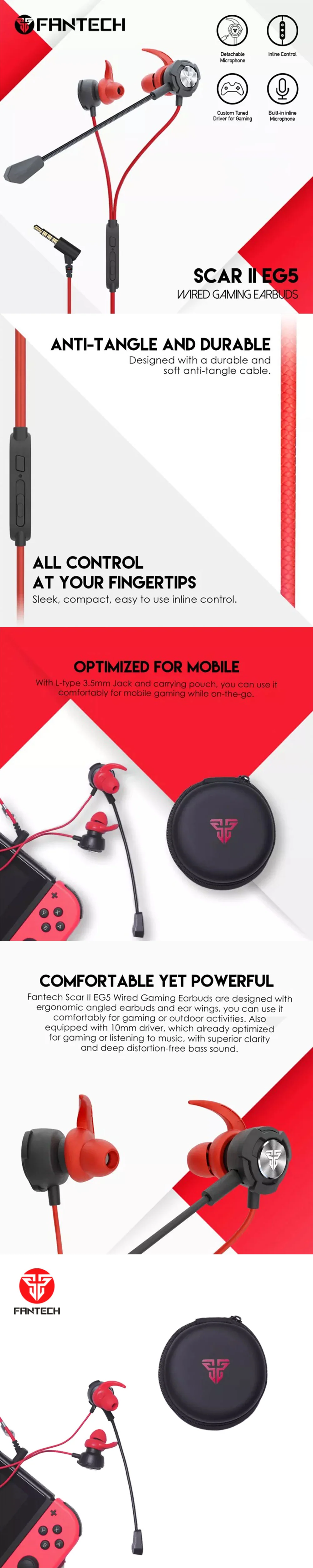 Fantech SCAR II EG5 Wired Gaming Earbuds - Image 6