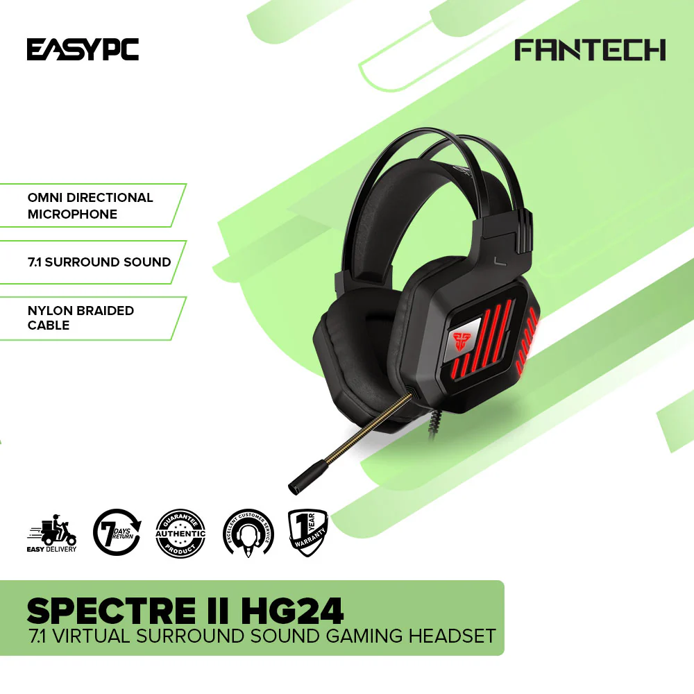 Fantech Spectre II HG24 7.1 Virtual Surround Sound Noise Cancelling Microphone Gaming Headset - Image 2