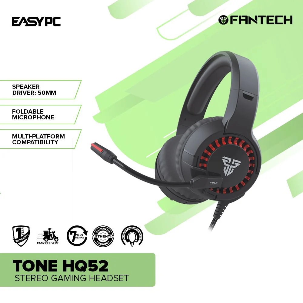 Fantech Tone HQ52 Stereo Foldable Microphone Lightweight & Durable Gaming Headset - Image 2