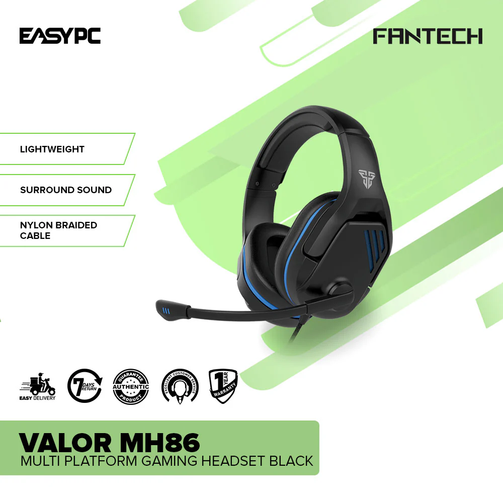 Fantech Valor MH86 Comfortable Ear Cups Black, White and Mint Multi-Platform Gaming Headset - Image 2