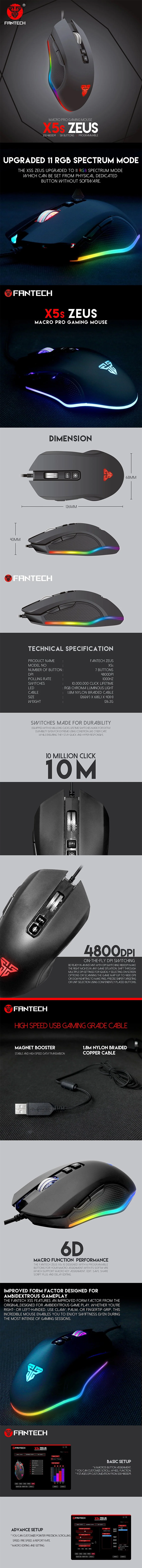 Fantech X5S Zeus V2 RGB Gaming Mouse - Image 7