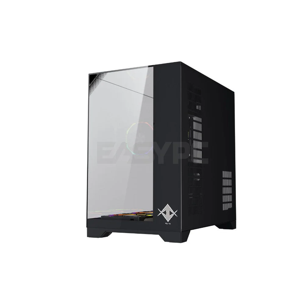 Fuzion SOVA K-412BLK with 3 RGB fan ATX Tempered Glass Gaming PC Case Black - Image 4