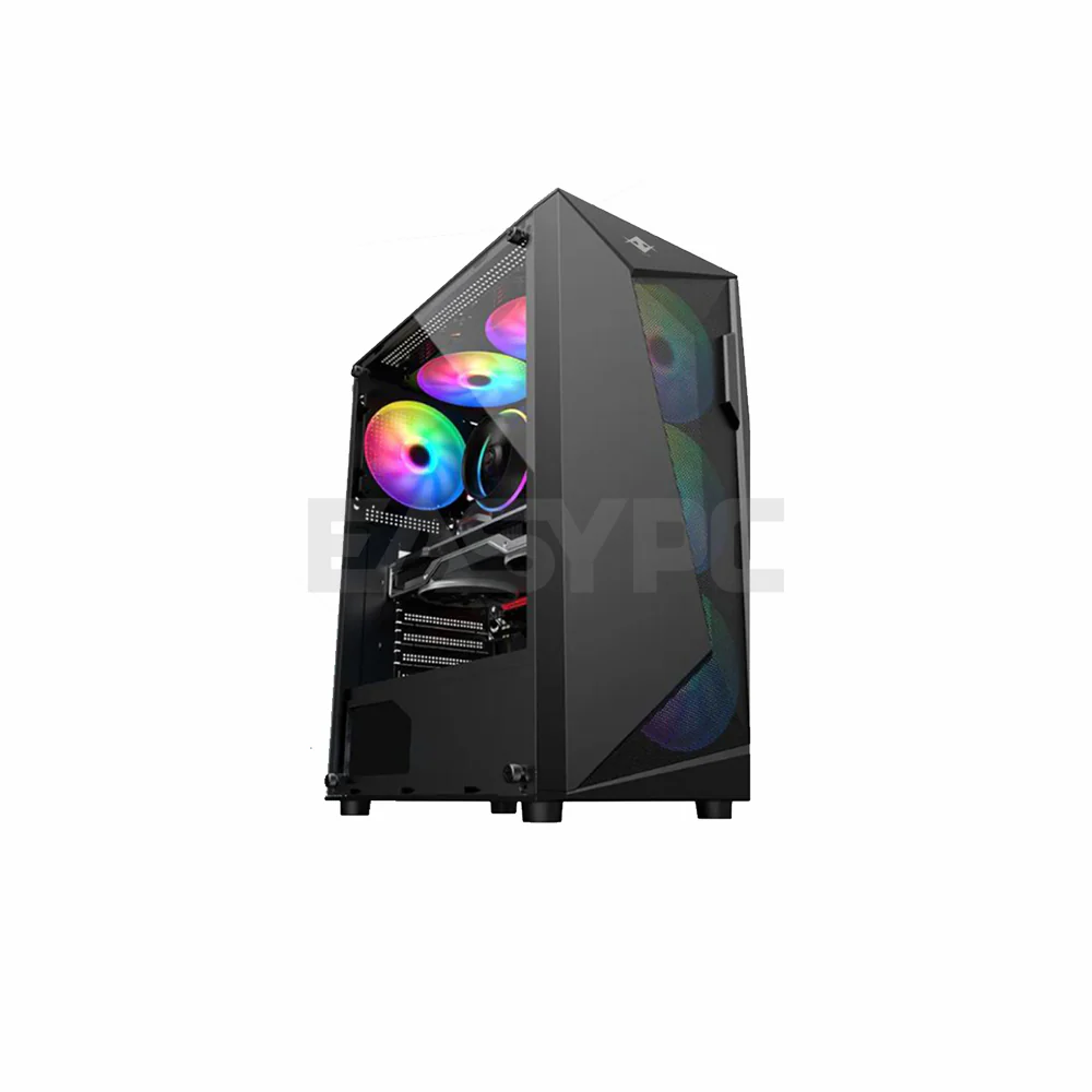 Fuzion Titan T3 ATX Tempered Glass Gaming PC Case Black