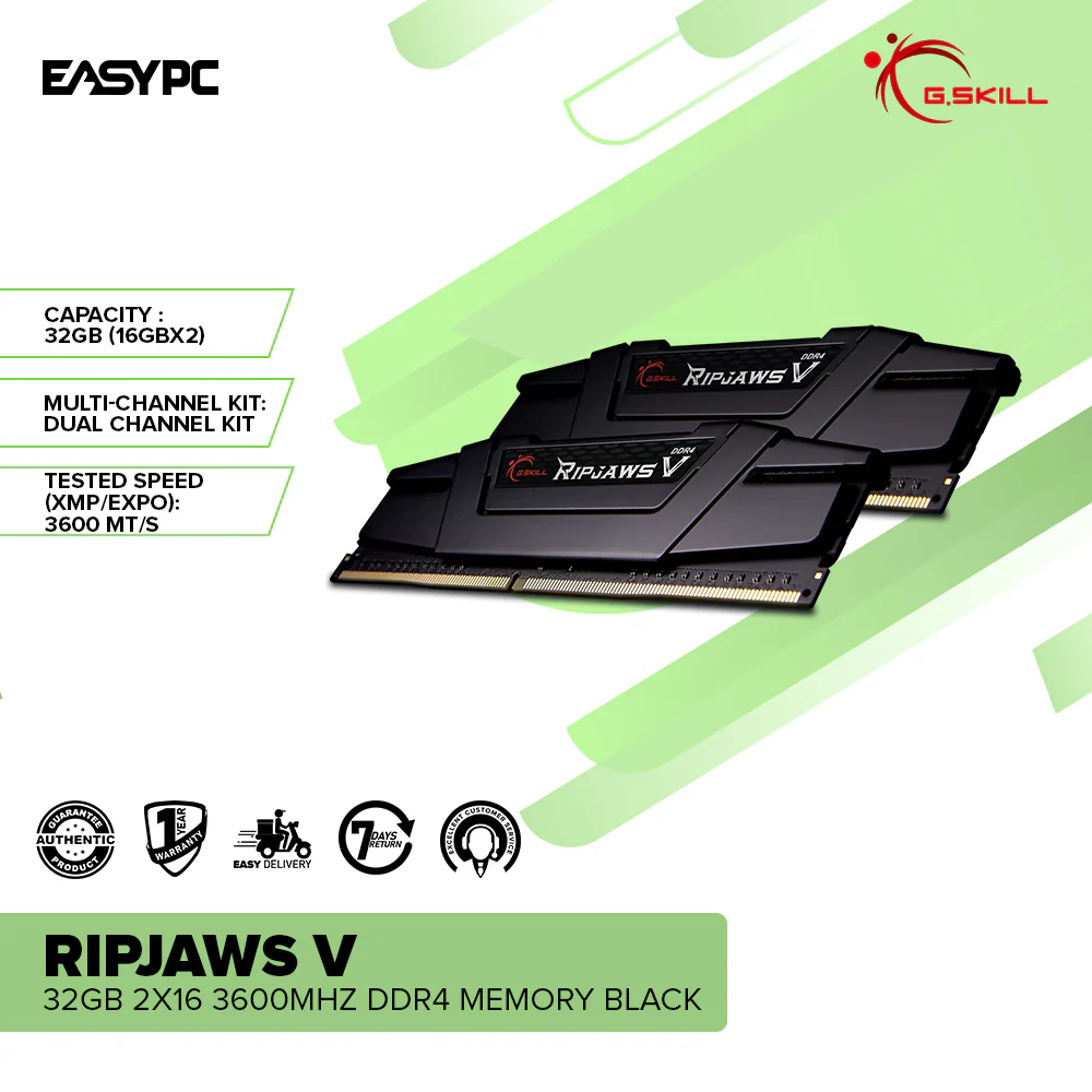 G.Skill Ripjaws V 32gb 2x16 3600mhz Ddr4 Memory Black - Image 2