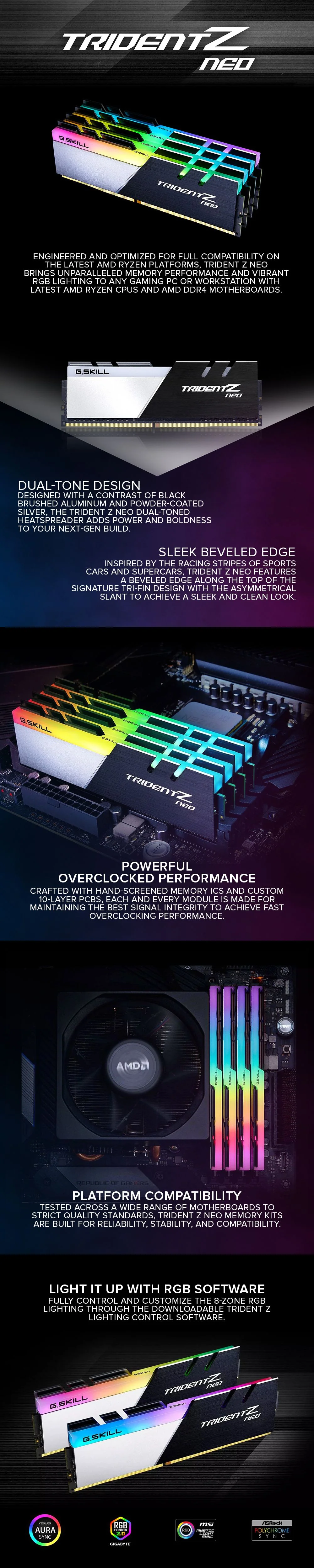 G Skill Trident Z Neo 16gb 2x8 Memory 3200mhz Ddr4 RGB - Image 5