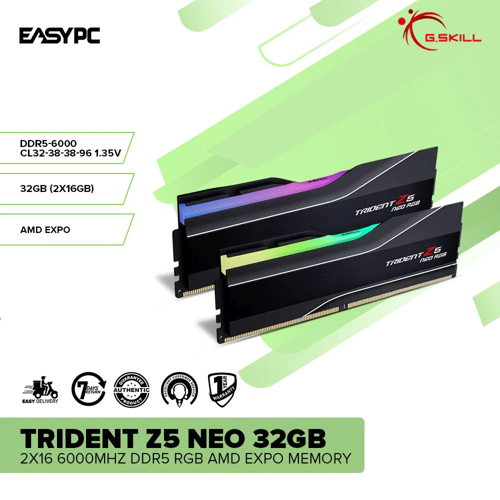 G.Skill Trident Z5 Neo 32gb 2x16 6000mhz Ddr5 RGB AMD Expo Memory - Image 2